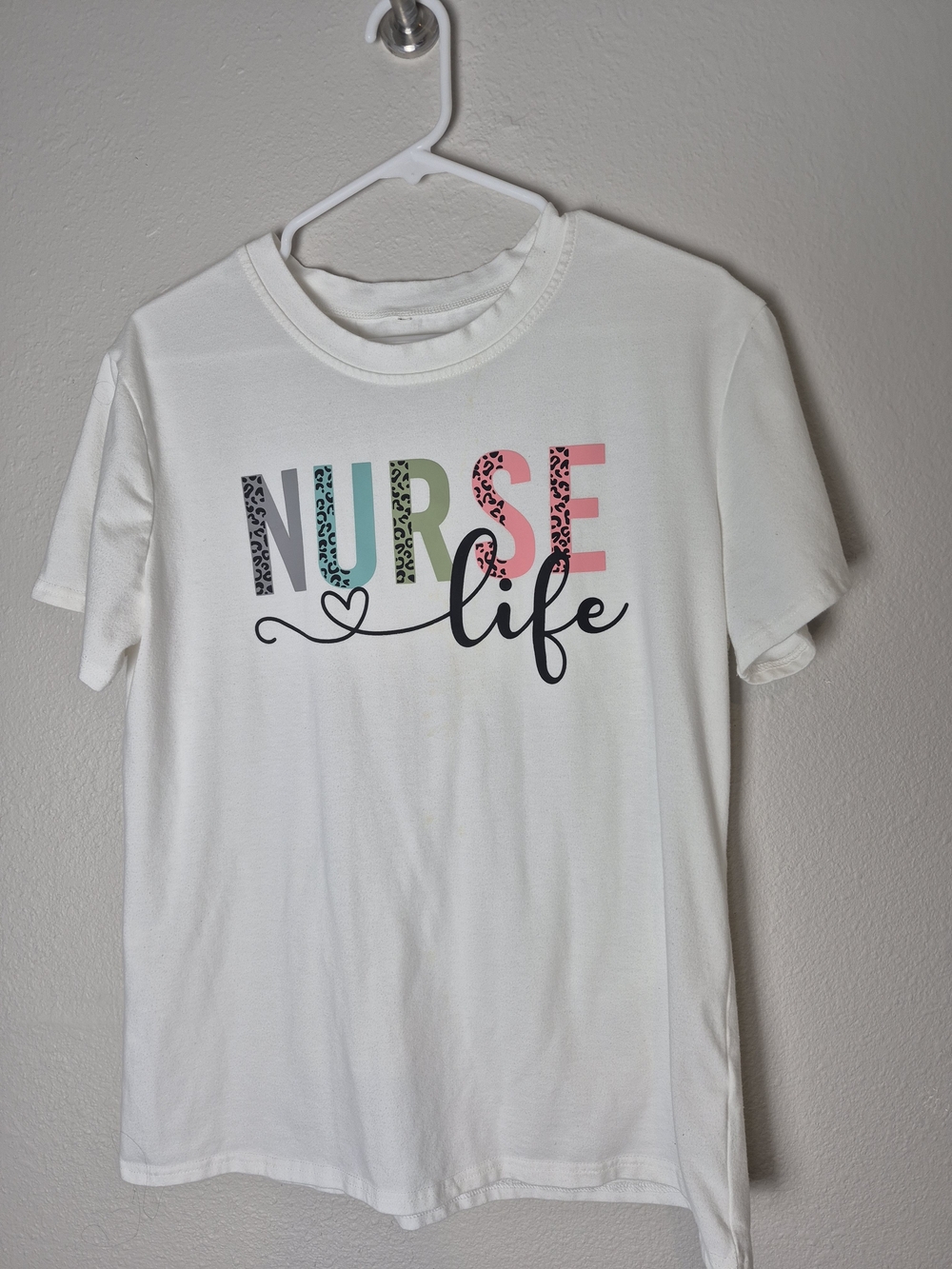 Nurse Life Graphic Tee - White. Size Lg